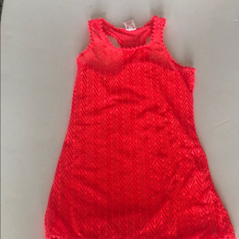 Bright pink swim suit cover